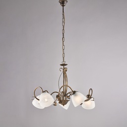 [BL301-5-BR] Lampadario in ferro marrone Ø64 H.45 5 luci