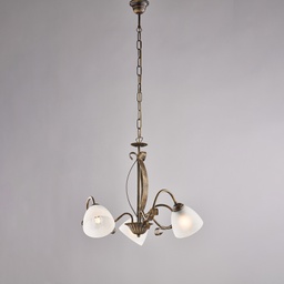 [BL301-3-BR] Lampadario in ferro marrone Ø51 H.43 3 luci