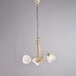 [BL301-3-AV] Lampadario in ferro avorio e oro H.43 x Ø51