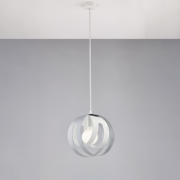 [BL302-S1-BG] Sospensione in ferro laccato bianco e grigio H.33 x Ø26