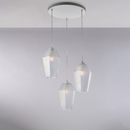 [BL303-S3-TR] Sospensione in ferro bianco 35x135x47 cm