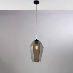 [BL303-S1-SP] Sospensione in ferro e vetro grigio 20x35