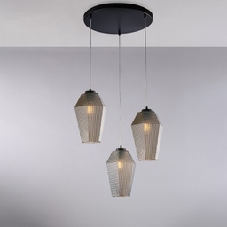 [BL303-S3-SP] Sospensione in ferro e vetro 47x35 cm