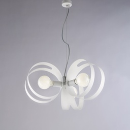 [BL306-3-BCO] Sospensione in ferro bianco 48x30 cm 3 luci