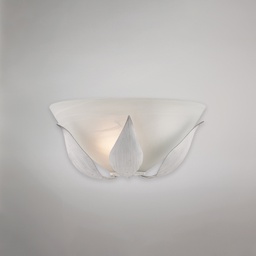 [BL313-AP1-BA] Applique bianco con decorazione argento 30x15
