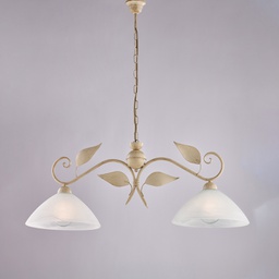 [BL313-2-AV] Lampadario in ferro avorio 96x30 cm 2 luci