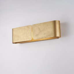 [BL316-AP2-ORO] Applique in ferro laccato bianco 2 luci