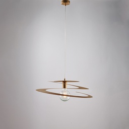 [BL320-1-ORO] Sospensione in ferro laccato bianco Ø50 cm