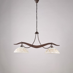 [BL324-2-RG] Lampadario ferro laccato nero 89x30 cm