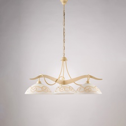 [BL324-3-AV] Lampadario in ferro avorio 30x30x46 cm