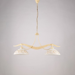 [BL324-2-AV] Lampadario in ferro avorio 89x30 cm