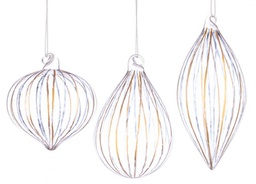 [B0970626] 12x Pendaglio Vt Stripe Trasp Oro