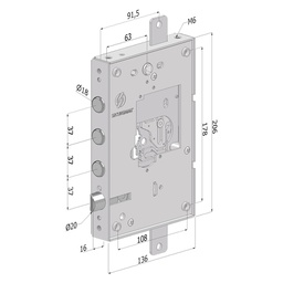 [DFL3201092] Serratura triplice per porte blindate SX