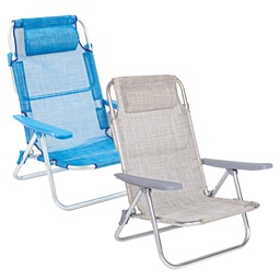 [DFL6128832] Sdraio con braccioli grigia 62x63x78 cm