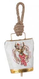 [B0936654] 12x Pendaglio Wendi Campana Renna Bianco