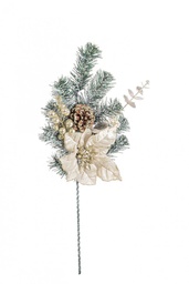 [B0971256] 12x Pick Dorette Poinsettia Champagne  H50Cm