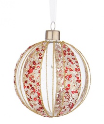 [B0937325] 12x Sfera Vt Spangly Rosso