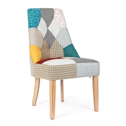 [B0748280] 2x Sedia in legno imbottito stile fusion