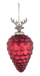 [B0971677] 4x Pendaglio Vt Decorum Pigna Rosso Op